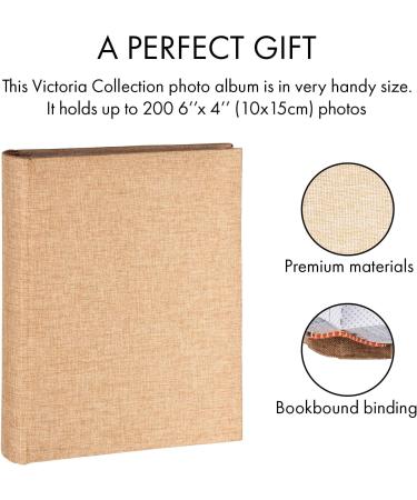 Linen Photo Album for 6x4 Photos | 200 Slip-in Pockets | Sturdy & Long Lasting | Book Bound Fotoalbum with Extra Space for Notes | Ideal Gift for Family & Friends - Buy Online on SooperMarket.com