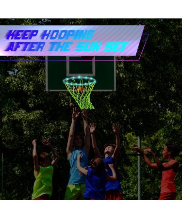 Glow in The Dark Basketball Set for Kids - LED Lights, Nightlight Net, Remote Control - 16 Colors - Outdoor Hoop Accessories - Buy Online on SooperMarket.com
