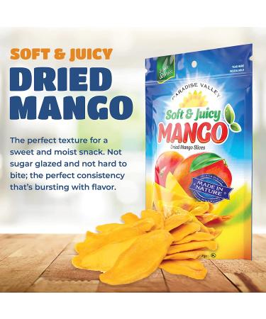 Dried Mango Slices - Soft, Juicy, Low Sugar, Gluten-Free, Natural Source of Vitamin C & Fiber (8 oz. x 6 Pack) - Buy Online on SooperMarket.com