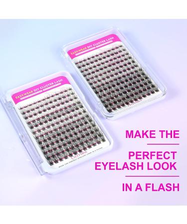 CAELYMINE Cluster Eyelash Extensions 144pcs - D Curl Soft Lash Extension Clusters for Beginners - Reusable 3D Cosplay Eyelash Cluster Extensions - Buy Online on SooperMarket.com