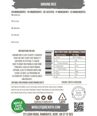 Wholefood Earth Ground Rice 2 kg | GMO Free 2kg - Buy Online on SooperMarket.com