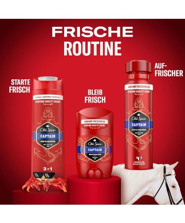 Old Spice Captain 3-in-1 Shower Gel & Shampoo for Men 400ml | Long-Lasting Freshness with Lemon Sandalwood & Sea Air | Body Hair & Facial Cleansing - Buy Online on SooperMarket.com