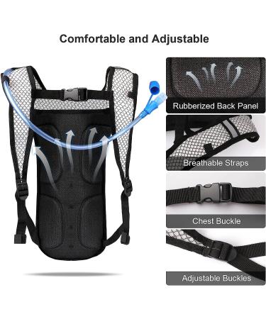 Neboic 2Pack Hydration Backpack with 2L Bladder - Lightweight, Insulated Water Pack for Hiking, Cycling, Camping - Big Storage, Keeps Water Cool for 4 Hours - Kids, Women, Men - Buy Online on SooperMarket.com