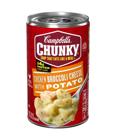 Campbell's Chunky Soup, Chicken Broccoli Cheese Soup, 18.8 Oz Can Chicken Broccoli Cheese with Potato 18.8 Ounce (Pack of 1)