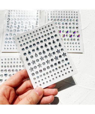 Self Adhesive Face and Body Gems - Moon, Star, Heart, Butterfly Rhinestone Decorations for DIY Makeup, Nail Art, Crafts - Buy Online on SooperMarket.com