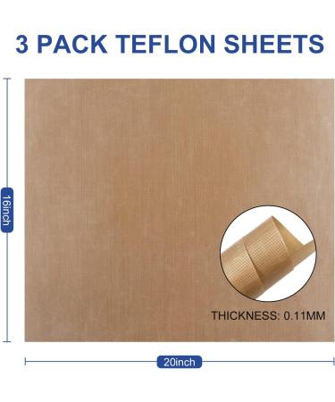 CAREGY 3 Pack PTFE Teflon Sheet 16x20 for Heat Press - Non Stick & Reusable Heat Transfer Paper - Heat Resistant Craft Mat - Buy Online on SooperMarket.com