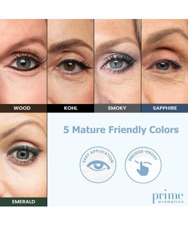 Prime Prometics PrimeEyes Glide Eyeliner for Mature Women Waterproof Long-Stay and Mess-Proof Gel Cream Texture Discreet Sharpener and Effective Smudger (Smoky) - Buy Online on SooperMarket.com