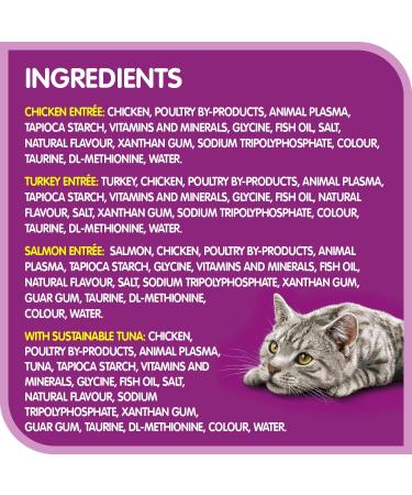 Whiskas Perfect Portions Adult Wet Cat Food Cuts in Gravy Variety Pack Chicken Turkey Salmon Tuna - 75g (24 Pack) - Buy Online on SooperMarket.com