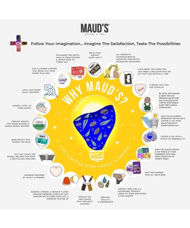 80ct Maud's Super Flavored Coffee Pods Variety Pack - 100% Arabica, 16 Flavors, Solar Energy Produced, Recyclable - KCup Compatible - California Roasted - 80 Count - Buy Online on SooperMarket.com