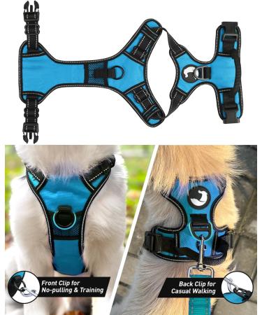 Buy Joytale Reflective Dog Harness for Small Dogs - Soft Padded Adjustable & Breathable with Control Handle - Perfect for Training - Blue - 1 Pack - Buy Online on SooperMarket.com