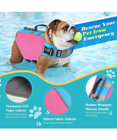 VavoPaw Large Dog Life Jacket with High Buoyancy and Rescue Handle - Rose Red - Buy Online on SooperMarket.com
