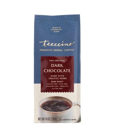 Teeccino Dark Chocolate Herbal Coffee - Caffeine Free Prebiotic Dark Roast 10 oz - Buy Online on SooperMarket.com