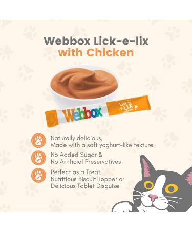 Cat Treats bundle contains Lick e Lix Chicken Webbox Licky Lix Kitten Treats and Snacks Lick-e-Lix Pack of 7 x 5's - Total 35 x 15g sachets and our Silvervine Chew Sticks - Buy Online on SooperMarket.com