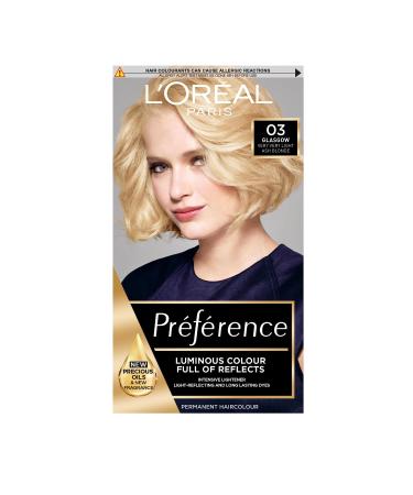 L Or al Paris Luminous Colour Permanent Hair Dye 03 Lightest Ash Blonde Up to 100% Grey Coverage Long-lasting Radiance Hair Colour All Hair Types Preference 1 Application GLASGOW 03