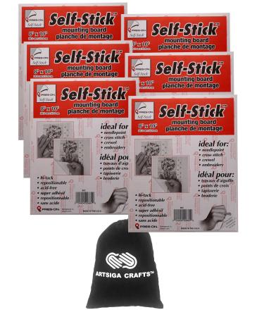 Pres-On Mounting Board 8 x 10 inch B8 (6-Pack) Sticky Foam Board for Cross Stitch Photos Embroidery 8x12