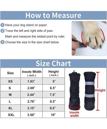 Hipaw XL Outdoor Dog Boots - Winter Dog Shoes Non-slip for Snow Rain - Black - Insole width 3.15 - Buy Online on SooperMarket.com