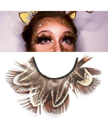 White False Eyelashes for Halloween & Cosplay | Natural Look Anime Makeup | D03-Brown Tiger Print - Buy Online on SooperMarket.com