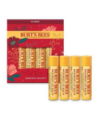 Burt's Bees Holiday Gift Set - 4 Classic Beeswax Lip Balms for Stocking Stuffers - Buy Online on SooperMarket.com