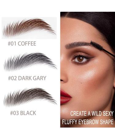 Dark Brown Waterproof Eyebrow Gel for Long Lasting, Smudge-proof Fluffy Brow Makeup - 01 Coffee - Buy Online on SooperMarket.com