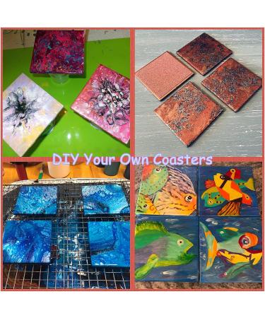 12PCS White 4x4 Ceramic Tiles for Coasters - DIY Craft, Ready-to-Paint Unglazed Ceramics - Buy Online on SooperMarket.com
