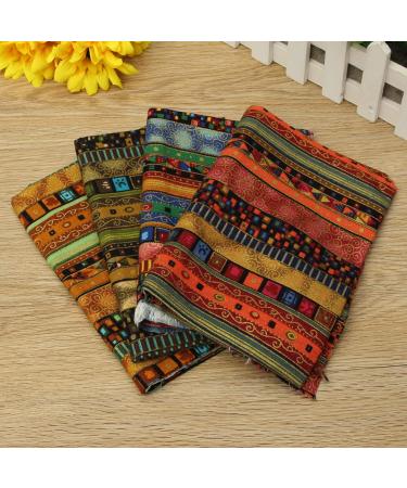 HAPYLY Pack of 4 Assorted Cotton and Hemp Pre-Cut Cotton Fat Quarters Quilt Cloth Fabric Patchwork Craft for Sewing 50x70CM (Multi-Color) Multicolor