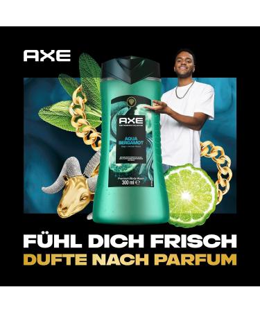 AXE Fine Fragrance Aqua Bergamot Shower Gel - 300ml Premium Body Wash for 12h Long-Lasting Freshness | International Shipping - Buy Online on SooperMarket.com