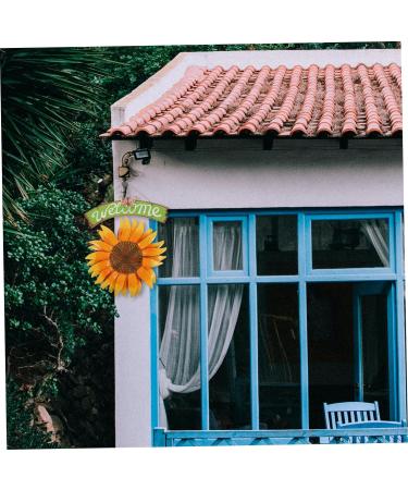 Zerodeko Fall Decor Home D cor Pendant Iron Welcome Card Sunflower 3d Front Door Wreath Sunflower Door Plaque - Buy Online on SooperMarket.com