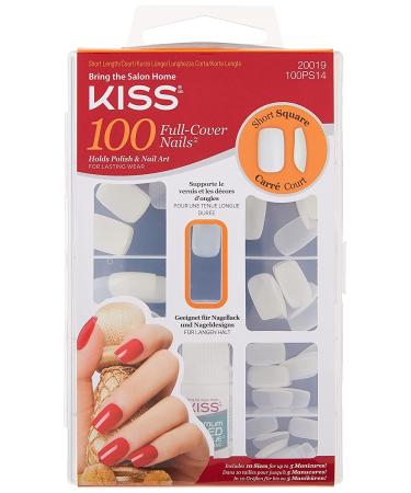 KISS 100 Full Cover Nails Kit Short Square | Short Length Nails Set - Buy Online on SooperMarket.com