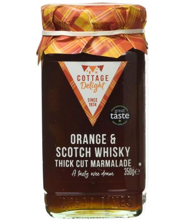 Cottage Delight Orange and Scotch Whisky Thick Cut Marmalade 350g Jar Warming and Citrusy Suitable for Vegetarians Gluten Free No Artificial Additives Made in Small Batches 350 gram Orange & Scotch Whisky Thick Cut