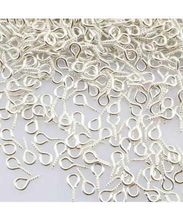 500PCS Silver Mini Eye Hooks Bail Peg Sets for DIY Jewelry Making - 5x10mm Tegg Screw Eye Pin - Buy Online on SooperMarket.com