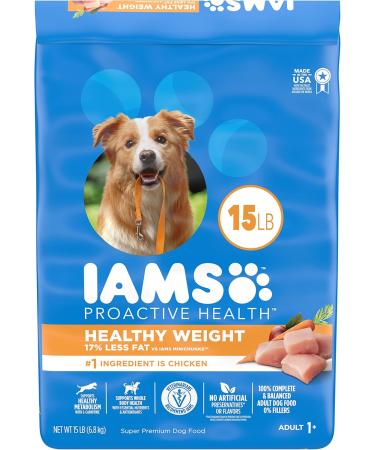 IAMS Proactive Health Minichunks Dog Food Dry Adult Chicken & Whole Grains Recipe + IAMS Proactive Health Healthy Weight Dog Food Dry Adult Chicken 6.8 kg (Pack of 1) Adult - Mini Chunks + Dry Dog Food - Buy Online on SooperMarket.com