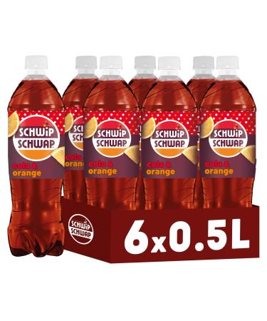 Wiping swap the original-caffeinated cola-refresher drink with orange in bottles made of 100% recycled material disposable (6 x 0.5 l)