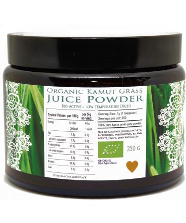 Organic Raw Kamut (Wheat) Grass Juice Powder - Premium Grade & Organic Certified (250 Grams) 250 g (Pack of 1) - Buy Online on SooperMarket.com