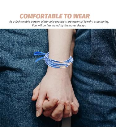 Gadpiparty 1 Set jelly bangles for adult flash silicone bracelet Miss jewelry Jelly Bangles wrist jelly pvc silicone glitter jelly bracelets Bracelet wristband - Buy Online on SooperMarket.com