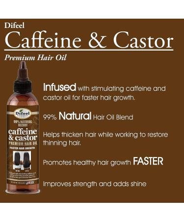 Difeel 99% Natural Premium Hair Oil - Caffeine & Castor for Fastest Hair Growth - 8 oz - Buy Online on SooperMarket.com