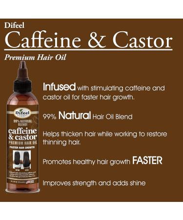Difeel 99% Natural Premium Caffeine & Castor Hair Oil 8 oz. (PACK OF 2) - Buy Online on SooperMarket.com