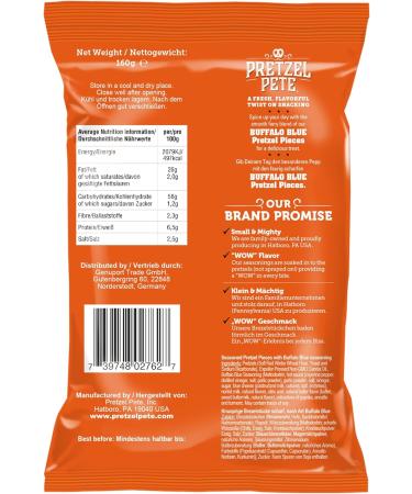 Pretzel Pete Buffalo Blue Seasoned Pretzel Pieces - 8 Pack (160g each) - Buy Online on SooperMarket.com