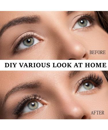 Lash Clusters 54 Pcs with Tweezers | C/CC/D Curl | Reusable DIY Eyelash Extension Kit | 10/12/14/15/16mm Length | Soft Comfortable False Eyelashes - Buy Online on SooperMarket.com