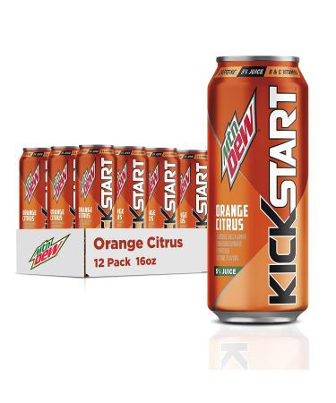 Mountain Dew Kickstart, Orange Citrus, 16 fl oz (12 Count) orange citrus 16 Fl Oz (Pack of 12)