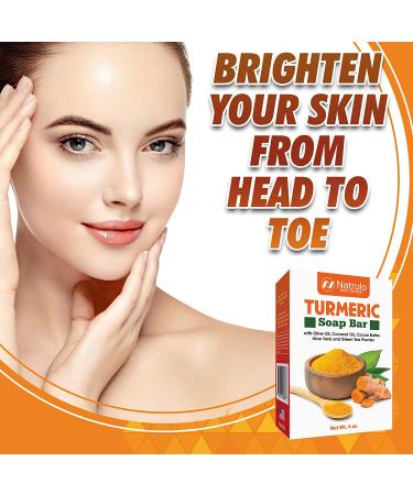 Turmeric Soap Bar for Face & Body - Natural Skin Brightening & Even Tone Formula - Fade Scars, Sun Damage & Age Spots - 4 Oz Bar Soap for All Skin Types - Made in USA - Buy Online on SooperMarket.com