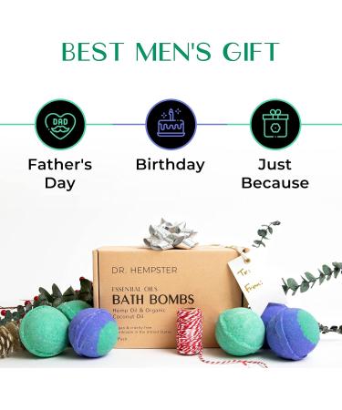 Organic Hemp Bath Bomb Gift Set with Coconut Oil and Shea Butter - Eucalyptus & Lavender Scented for Men and Women - Handmade in USA - 6 Pack - Buy Online on SooperMarket.com