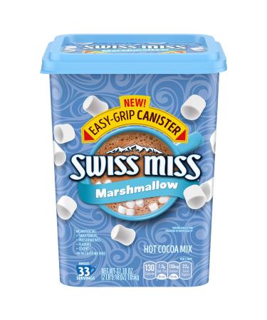Swiss Miss Hot Cocoa Drink Mix Milk Chocolate with Marshmallows 37.18 oz Easy-Grip Canister