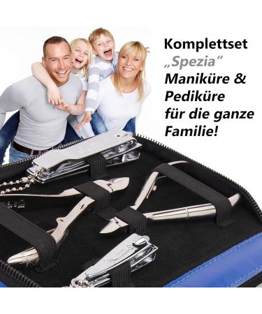 Buy Three Swords Germany 10-Piece Manicure Set 'Spezia' - Blue Artificial Leather Case | Nail Scissors Skin Scissors Nail Pliers & More - Buy Online on SooperMarket.com