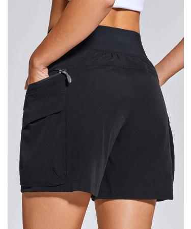 ZUTY Women's 6 Hiking Cargo Shorts - Quick Dry, Water Resistant, Lightweight - UPF 50+ - Black Medium - Buy Online on SooperMarket.com