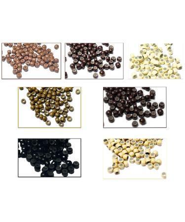 Kiara World 100 Silicone Lined Nano Rings Micro Links Beads for Hair Extensions 3mm (Blonde)