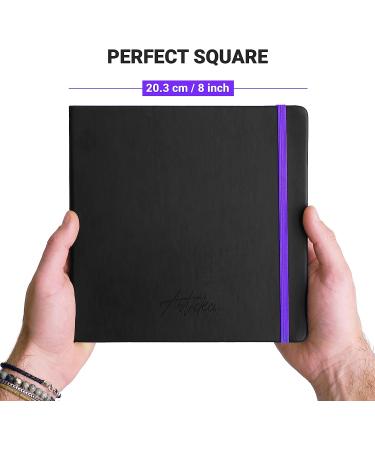 Articka Note 8x8 Hardcover Sketchbook | 120 Pages, 180GSM Paper, Ideal for Pencils & Charcoal | Square Hardbound Art Journal with Elastic Closure (Black) - Buy Online on SooperMarket.com