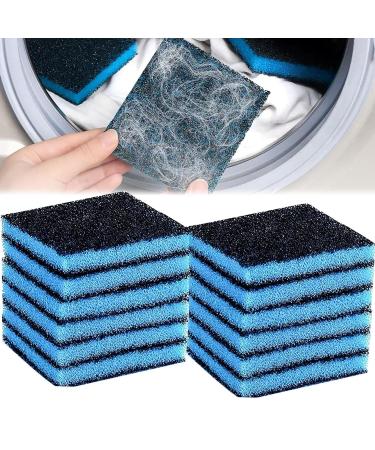 Washing Machine Clothing Hair Removal Reusable Collector Cleaning Tools Pet Remover For Laundry Suitable Sponge Hair Cleaning filter fluff tub washing and catch Machine clothes reusable Net Fo Blue 12PCS