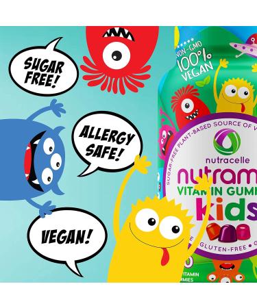 NUTRACELLE NUTRAMIN Children's Daily Vegan Multivitamin Gummies Vitamin C D2 & Zinc for Immunity Plant-Based Sugar-Free Nut-Free Gluten-Free with Biotin Vitamin A B B6 B12 +More 90 Ct (45 Day Supply) - Buy Online on SooperMarket.com
