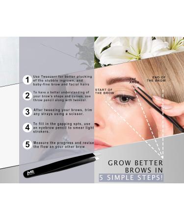 MAXEQUIP Stainless Steel Facial Tweezers for Men and Women - Professional Precision Eyebrow & Ingrown Hair Removal Tool - Buy Online on SooperMarket.com