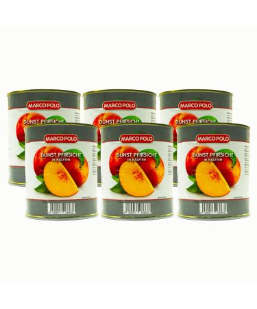 Food-united haze peaches in halves without added sugar 6 doses filling quantity 820g ATG 480G without additional aromas grated natural and without preservatives (6 cans))